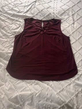 A.U.W. Burgundy Lace-Up Blouse Size 2X